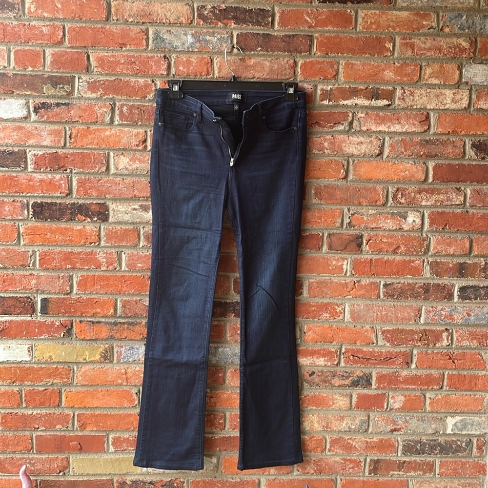 Paige high rise Manhattan dark wash jeans